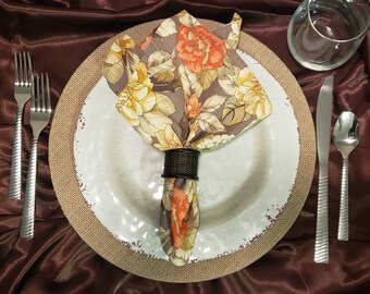 Roses Fabric Napkins - Set of 4