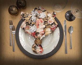 Floral Blend Fabric Napkins - Set of 4