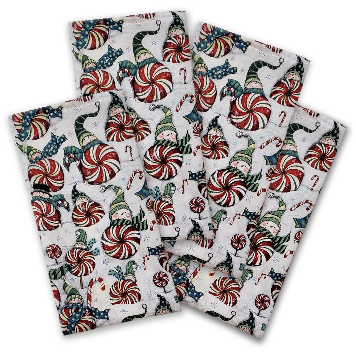 Peppermint Candy Fabric Napkins Set of 4 Etsy