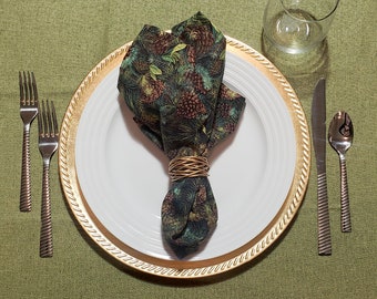 Pine Cones Fabric Napkins - Set of 4