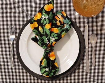 Oranges Fabric Napkins - Set of 4