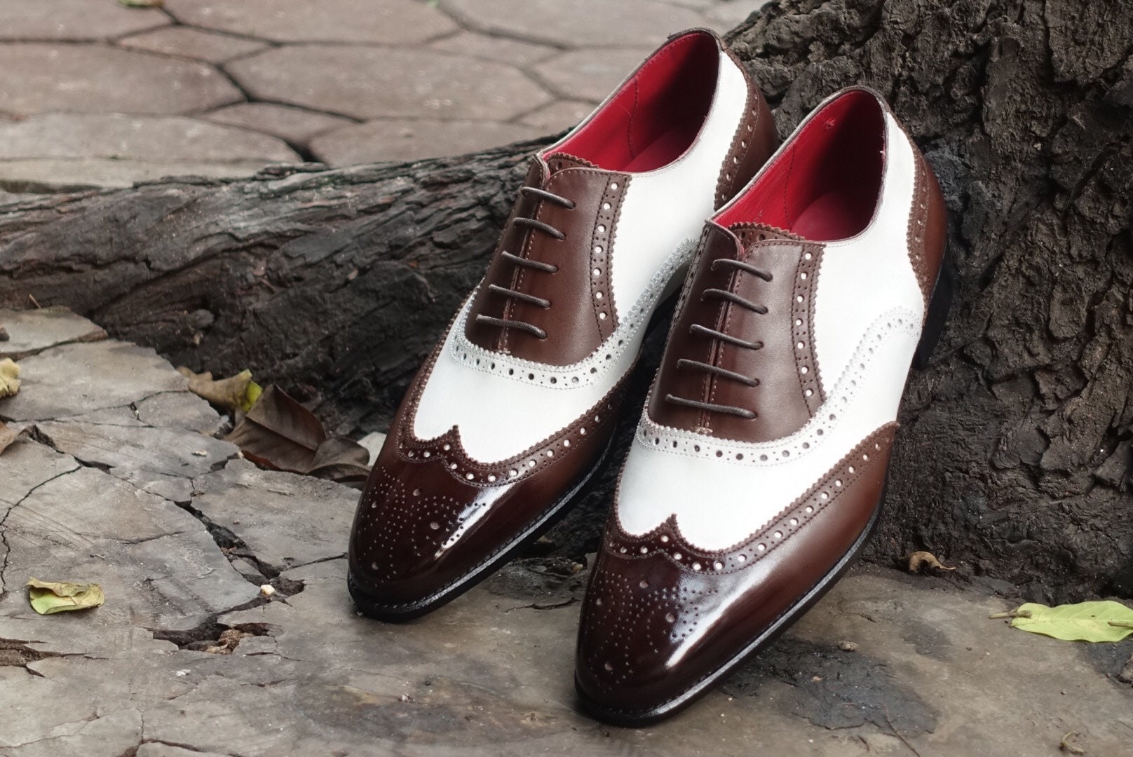 Men Brown and White SpectatorMen Spectator ShoesMen bespoke Etsy