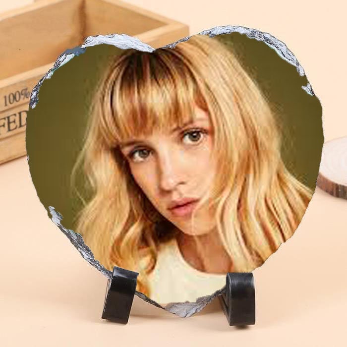 Angele Ardoise Décorative 20/20 cm avec Socle de Présentation Cadeaux Fan