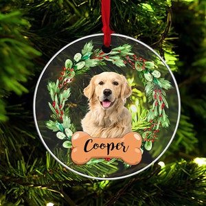 Dog Memorial Ornament, Custom Dog Ornament, Personalized Pet Loss Keepsake, Pet Christmas Ornaments, In Loving Memory, Dog Lover Gifts
