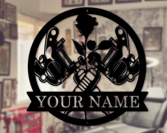Personalized Tattoo Artist Metal Sign Art, Custom Tattoo Artist Metal Sign, Tattoo Artist Gifts, Tattoo gifts, Led Tattoo Sign Wall Decor