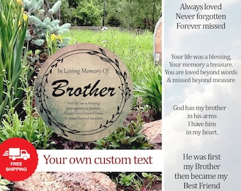 Brother Memorial Stake - plaque, outdoor grave marker, personalised plaque, personalised stake, in loving memory of Brother, Loss of Brother
