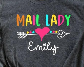 Peronalized Mail Lady Shirt, Postal Worker Shirt, Mail Lady Shirt,Gift for Mailwomen, Mail Carrier Shirt Gift For Women, Postal Life Shirt
