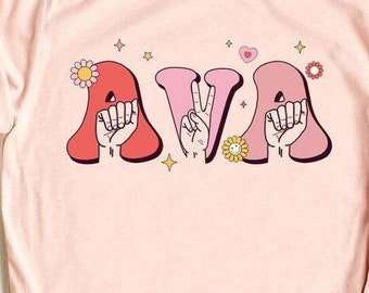 Custom ASL American Sign Language Shirt, Deaf Community, ASL Shirt, Personalized Name Shirt, Sign Language Gift, Deaf Pride