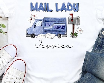Mail Lady Custom Name Shirt, Postal Worker Shirt, Mail Lady Gift, Postal Life, Mail Carrier Shirt