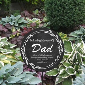 Father Memorial Stake plaque, outdoor grave marker, personalised plaque, in loving memory of Father, Loss of Dad, Father's day memorial Style 4