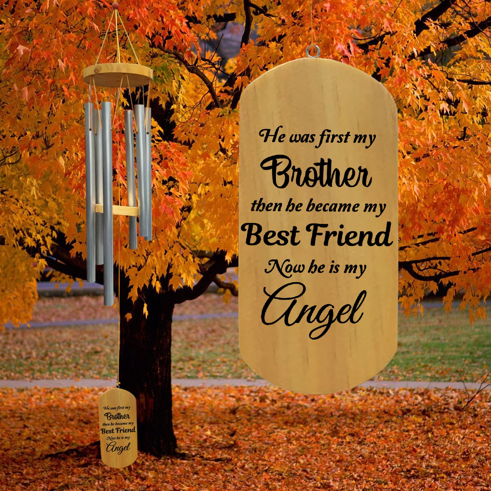 Loss of Brother, Sympathy gift, Loss of Sibling, Memory wind chimes