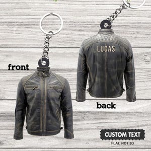 Porte-clés personnalisé pour veste de moto, porte-clé plat pour veste de motard, cadeau pour amateur de moto, porte-clé de motard