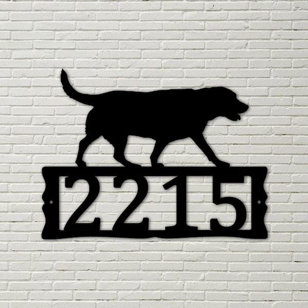 House Numbers Labrador Sign Etsy