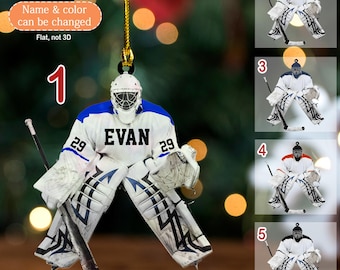 Personalized Hockey Goalie Flat Acrylic Ornament, Gift For Gift For Hockey Players, Hockey Goalie Keychain, Hockey Lovers Gift