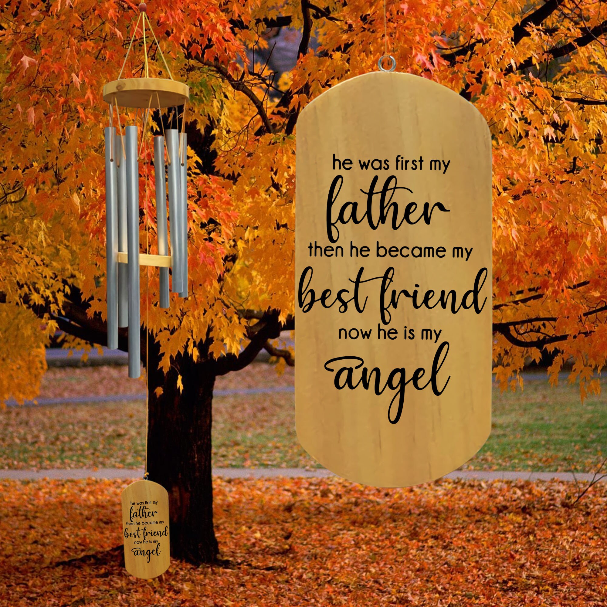 Loss of father sympathy gift, Dad memorial Wind chimes, Loss of Parent