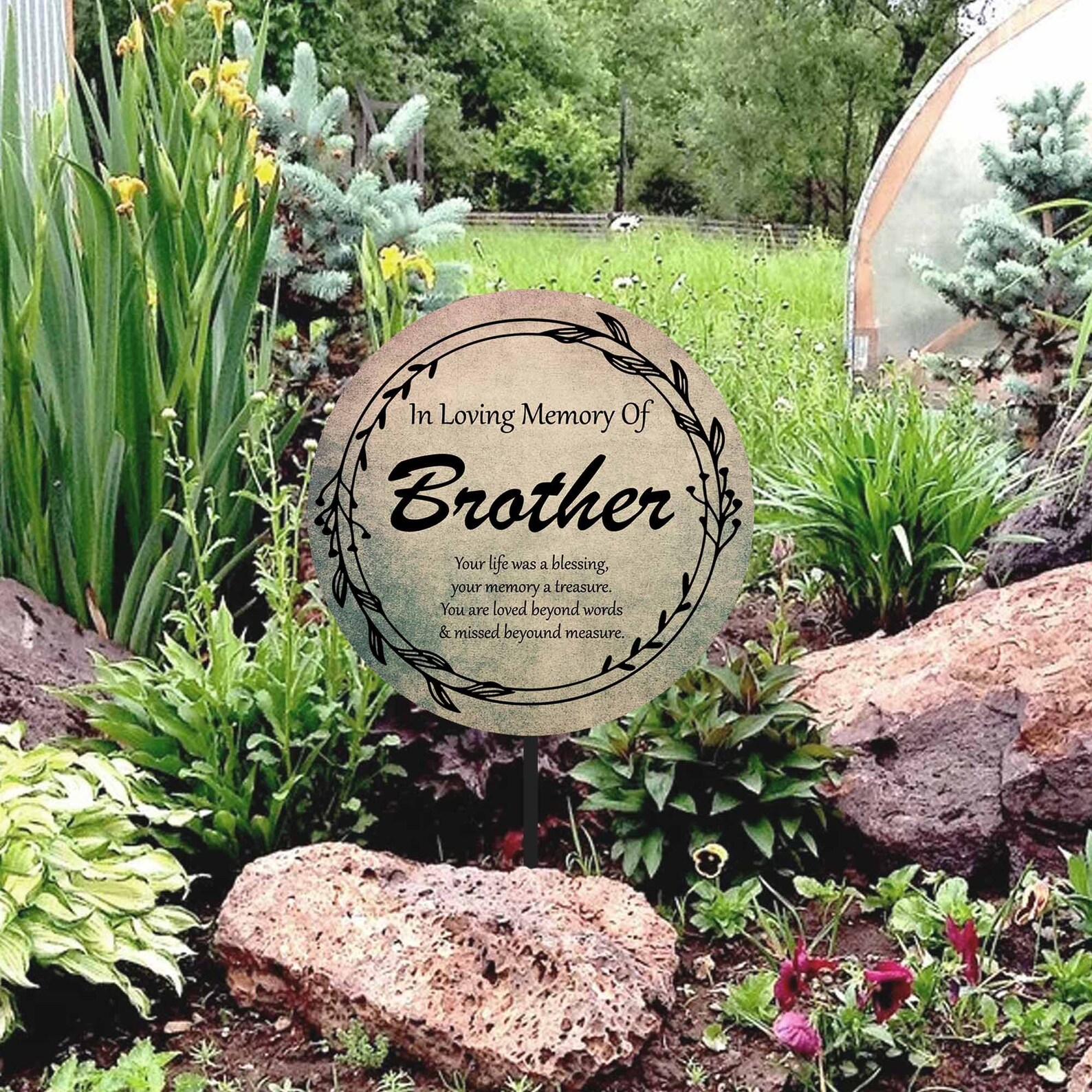 Brother Memorial Stake Plaque Outdoor Grave Marker Etsy