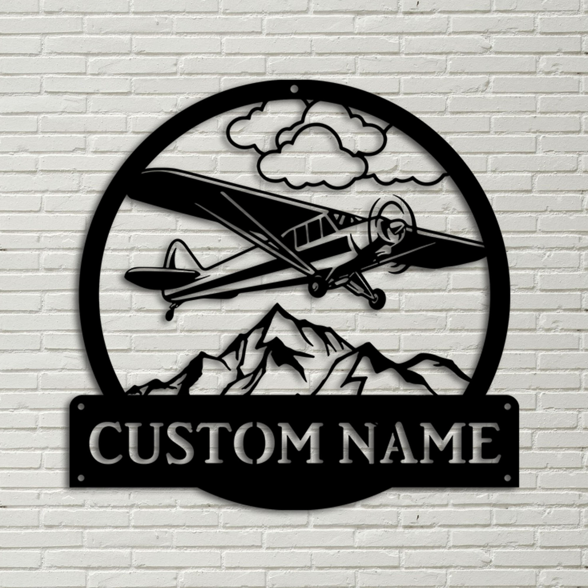 Personalized Airplane Monogram Metal Sign Art ,custom Airplane Metal ...