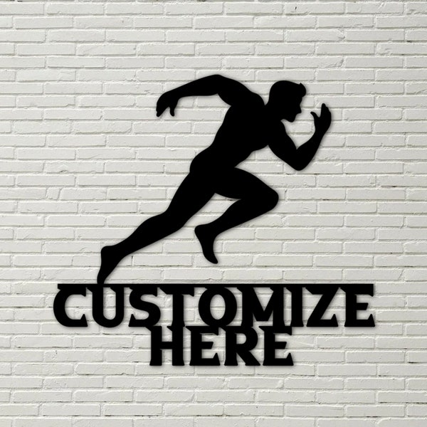 Customizable Metal Sprinter Sign, Personalized Track Sign, Track Decoration, Sprinter Decoration, Running Decoration