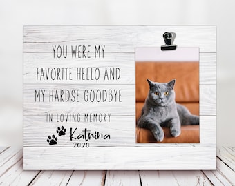 Cat Loss  Pet Memorial Gift  Pet Loss Frame  Favorite Hello Hardest Goodbye  Cat Loss Frame Pet Sympathy Gift  Dog Loss Gift