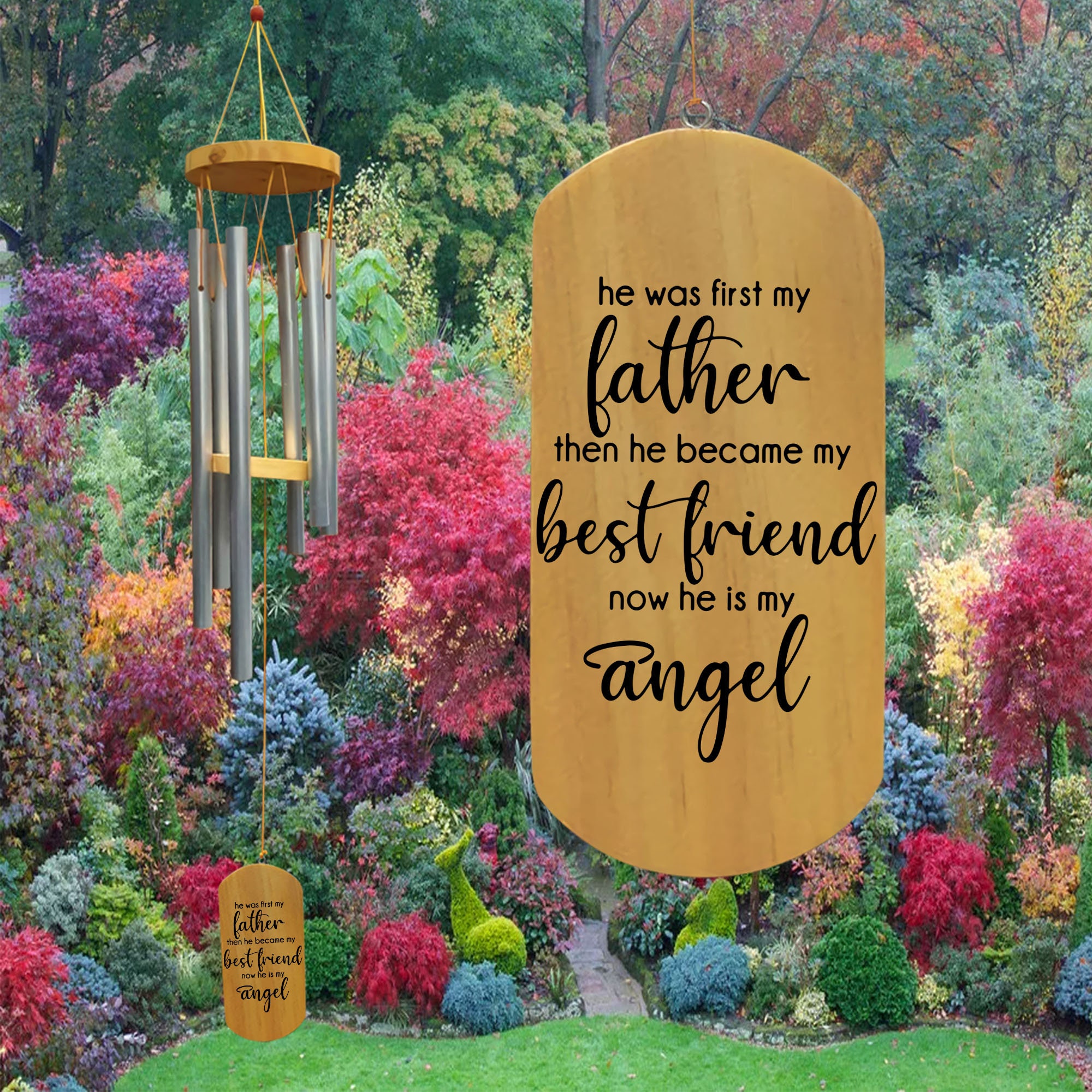 Loss of father sympathy gift, Dad memorial Wind chimes, Loss of Parent