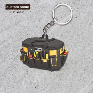 Klempner Werkzeugtasche Personalisierter Schlüsselbund, Klempner 2D Flacher Acryl Schlüsselbund, Geschenk für Klempner
