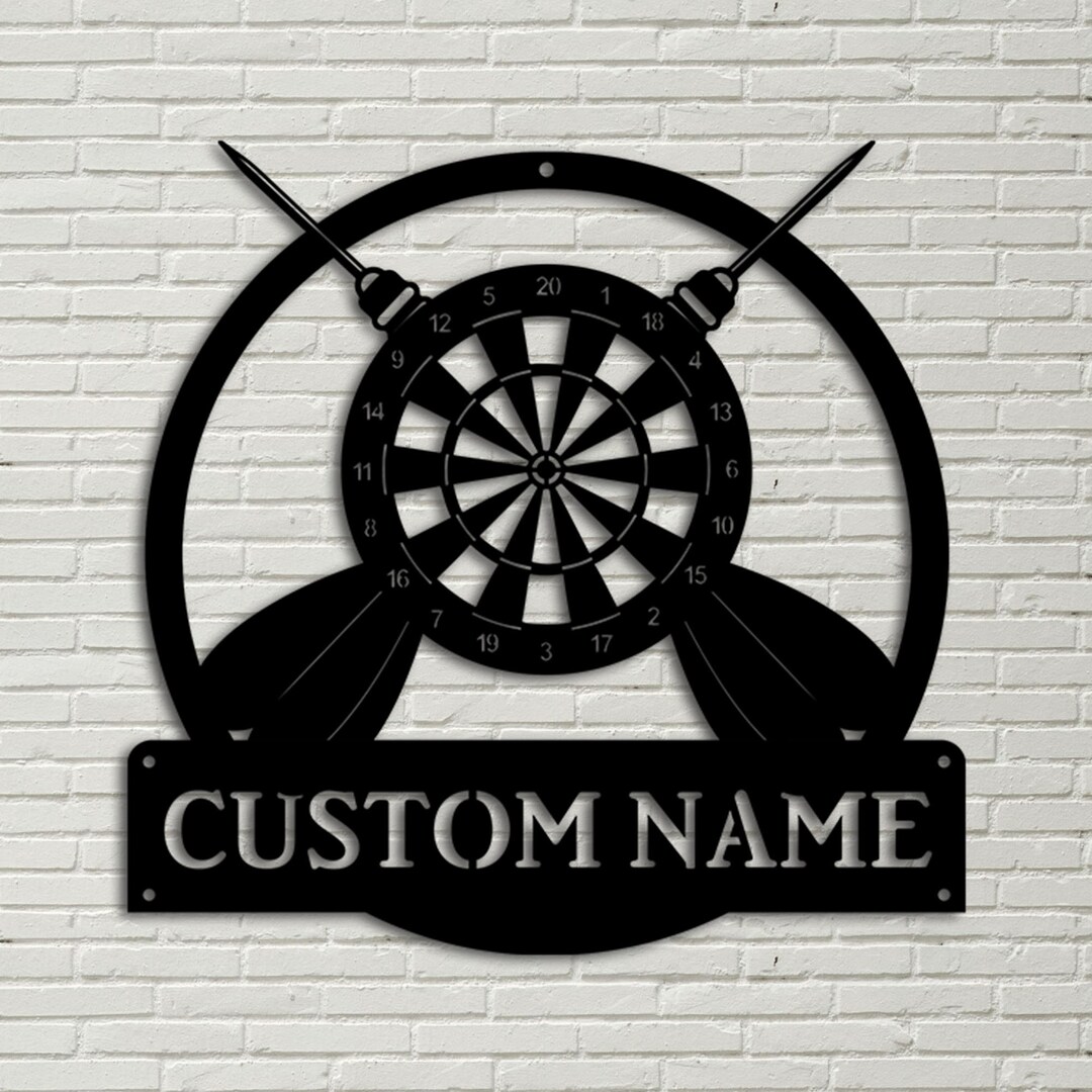Personalized Darts Monogram Metal Sign, Custom Darts Metal Sign, Sport ...