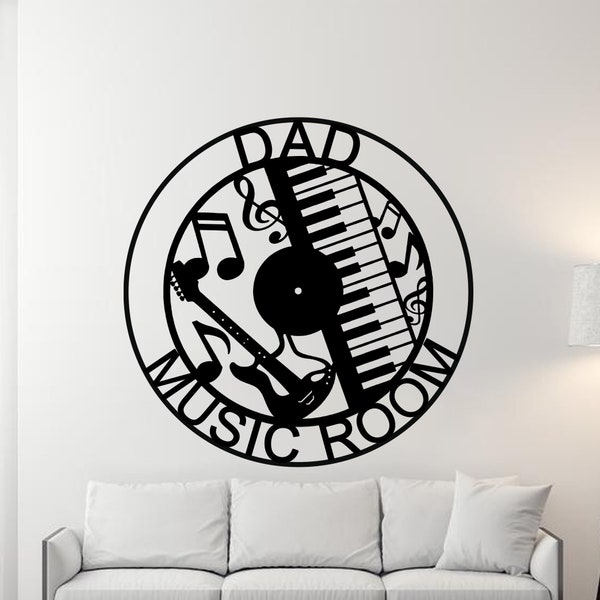 Custom Music Room Sign, Music Studio Metal Sign, Personalized Music Decor, Musical Instruments Sign, Musician Gift, Guitar Drums Keyboard