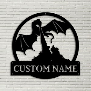 Personalized Dragon Metal Sign, Custom Dragon Metal Sign, Hobbie Gifts, Birthday Gift, Dragon Sign