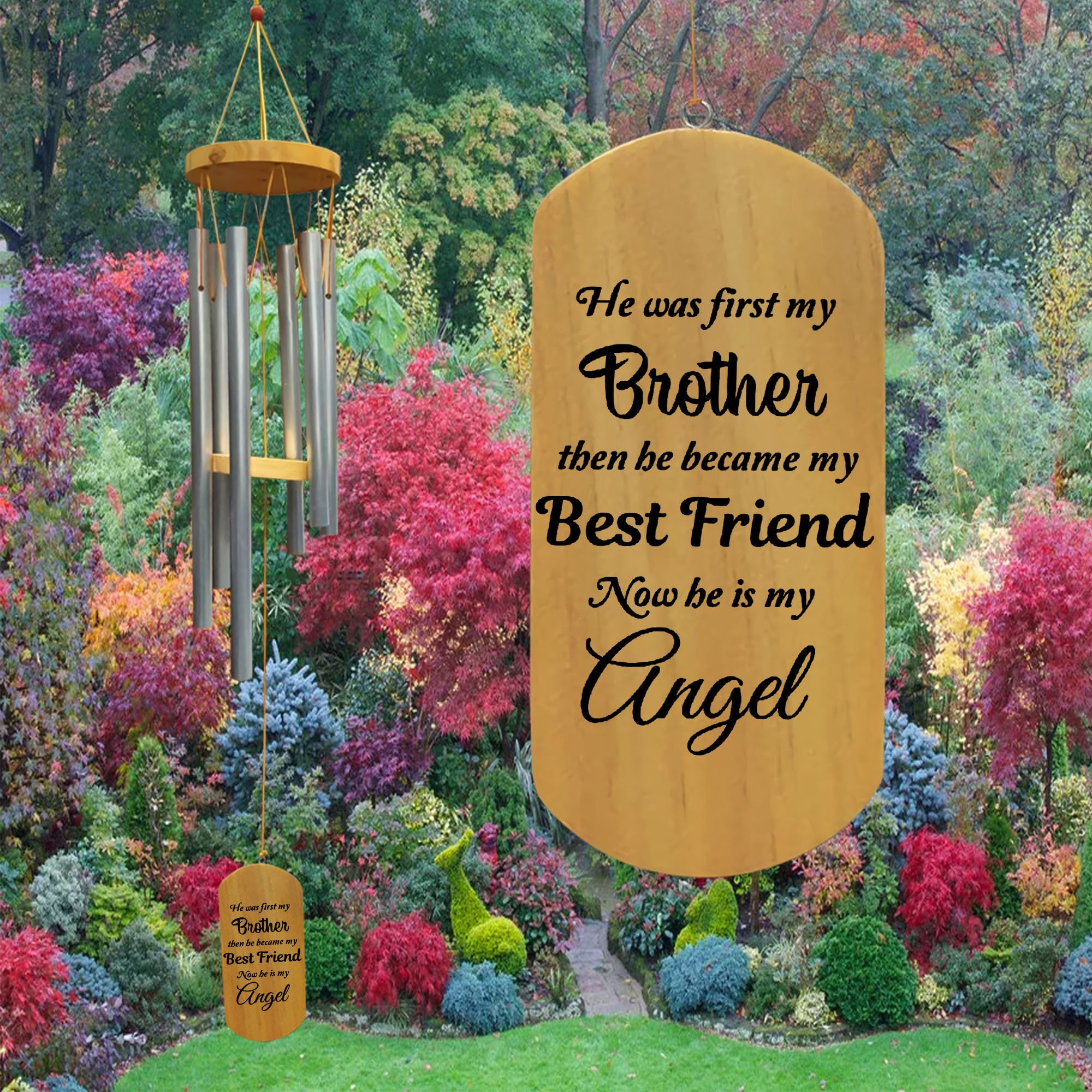 Loss of Brother, Sympathy gift, Loss of Sibling, Memory wind chimes