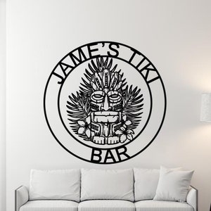 Tiki Bar Sign, Personalized Bar Sign, Pool Bar Sign, Beach Bar, Bar Decor, Man Cave, Custom Gift, Father&#39;s Day Gift, Custom Bar Sign, Tiki