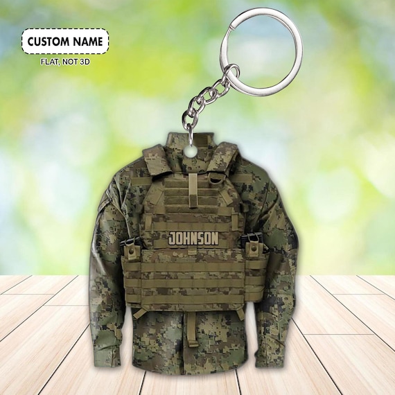 Personalized army keychains discount