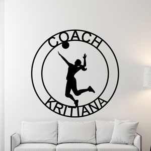 Volleyball Sign, Volleyball Gift for Girls, Personalized Volleyball Sign for Girls room, Metal Volleyball Sign, Coach Sign, Sports Decor
