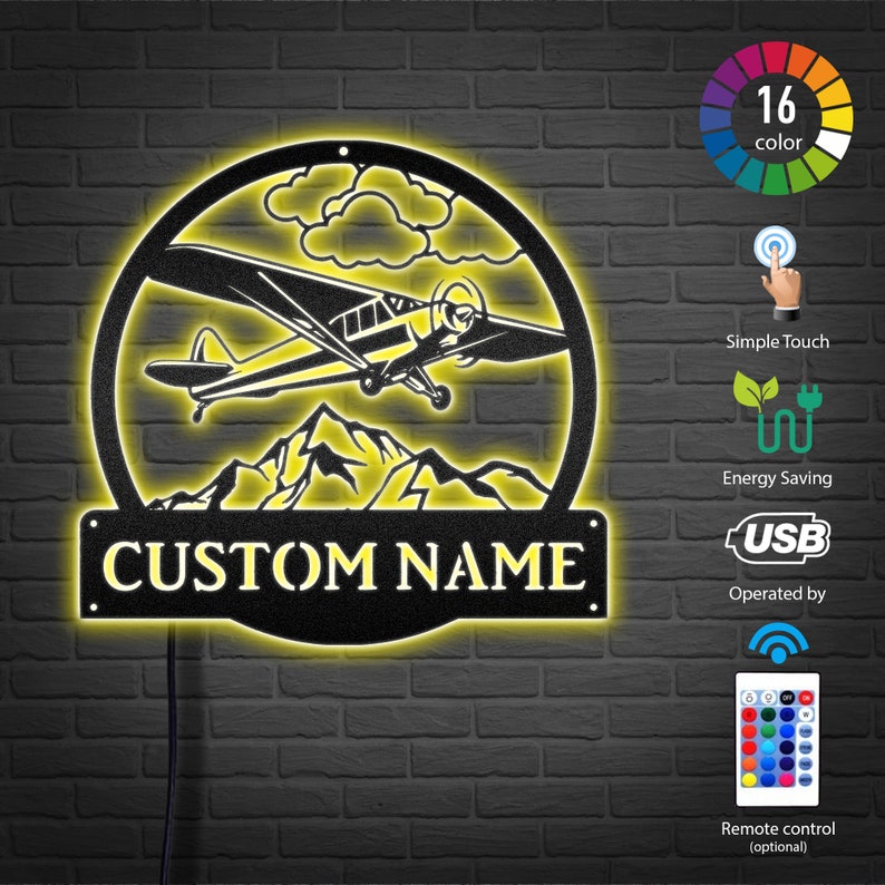 Remote Control Airplane Sign Personalized Airplane Monogram Metal Sign Art ,custom Airplane Metal ...