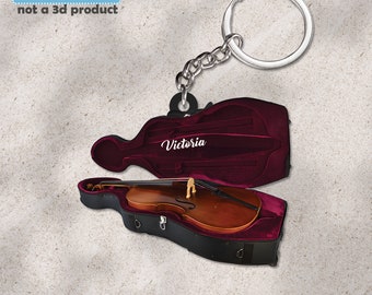 Cello Personalized Keychain, Cello 2D Kechain, Cello Lovers Gift, Cellist Keychain, Cellist Gift