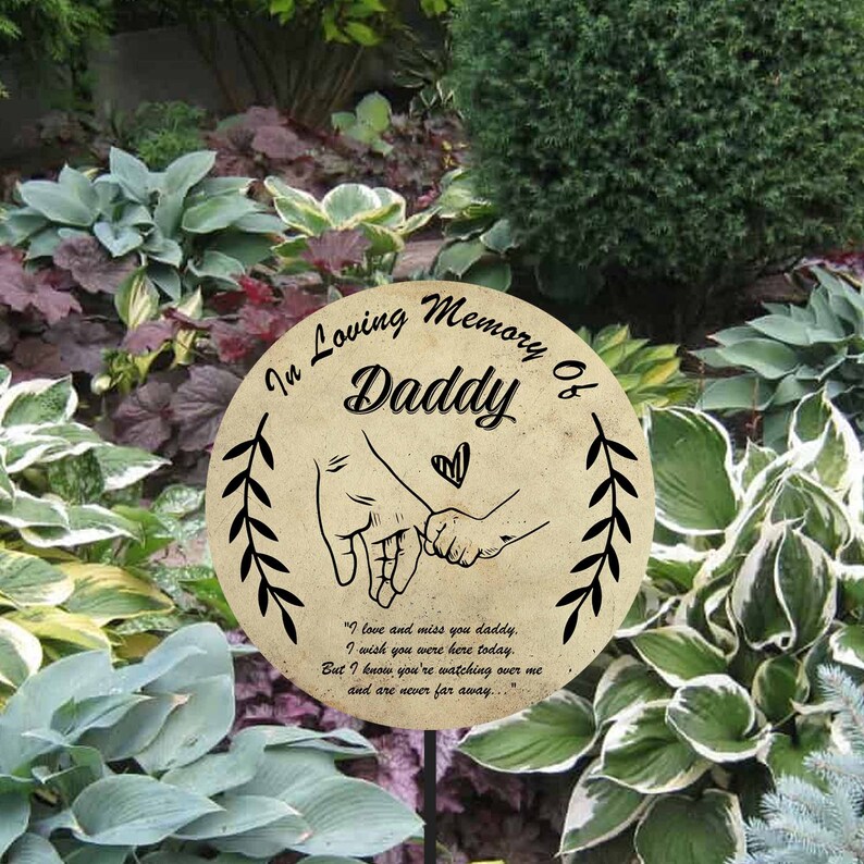 Father Memorial Stake plaque, outdoor grave marker, personalised plaque, in loving memory of Father, Loss of Dad, Father's day memorial image 3