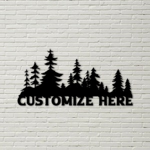 Letrero de bosque personalizado, decoración de metal para el hogar