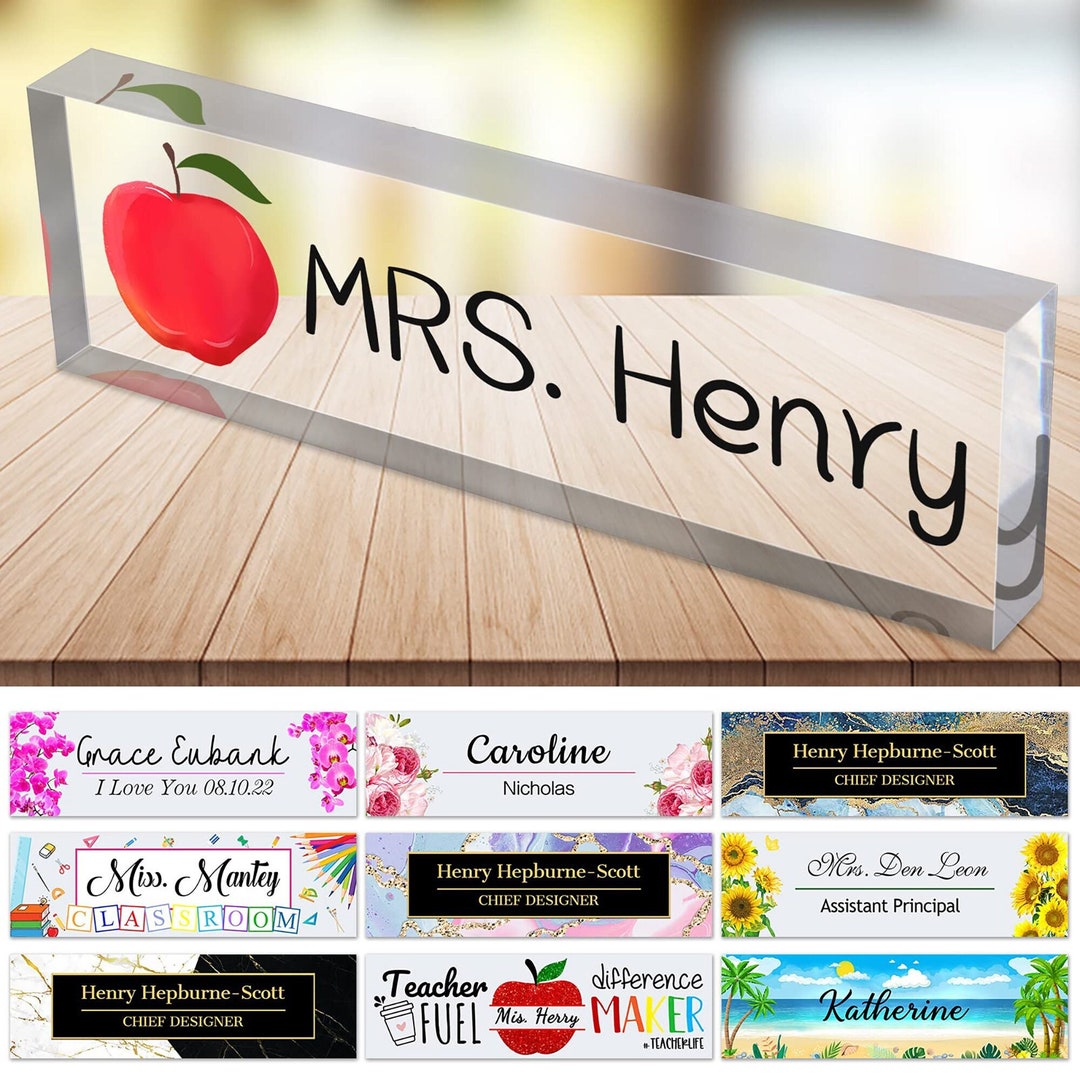 Personalized Teacher Desk Name Plate Teacher Gift Custom Etsy