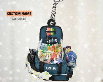 EMT Bag Flat Keychain, EMT Keychain, Paramedic Keychain, Paramedic Gift, EMT Life