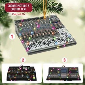 Personlig ljudtekniker 2D platt julgransprydnad, ljudtekniker julgransprydnad, audiofil julgransprydnad, julhängande minnessak