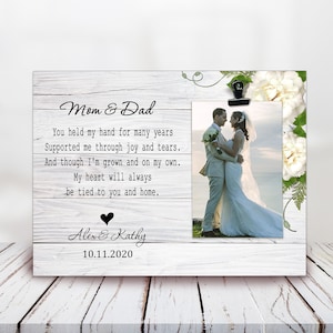 Regalo de boda para padres - Marco de fotos personalizado para regalo de boda para padres - Regalo de agradecimiento de boda para padres - Regalo personalizado para padres