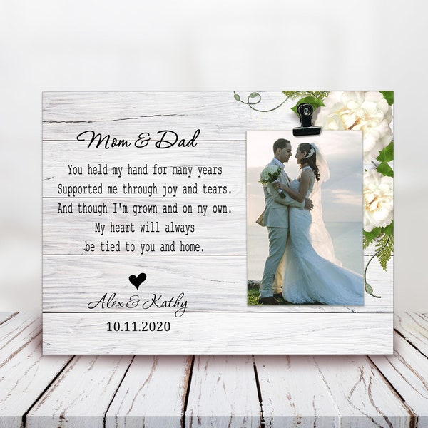 Wedding Gift For Parents - Personalized Parents Wedding Gift Picture Frame - Wedding Thank You Gift For Parents - Personalized Gift Parents