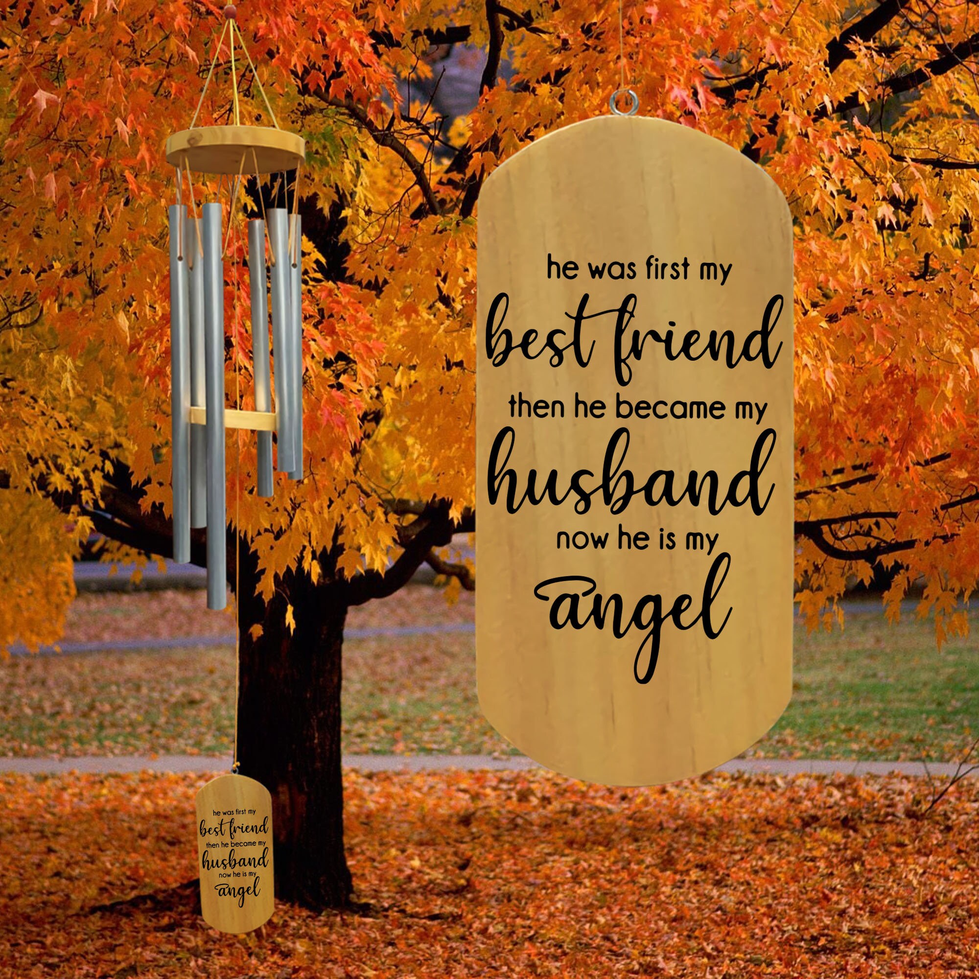 Loss of Husband, Loss of Spouse, Sympathy Gift, custom husband wind chime