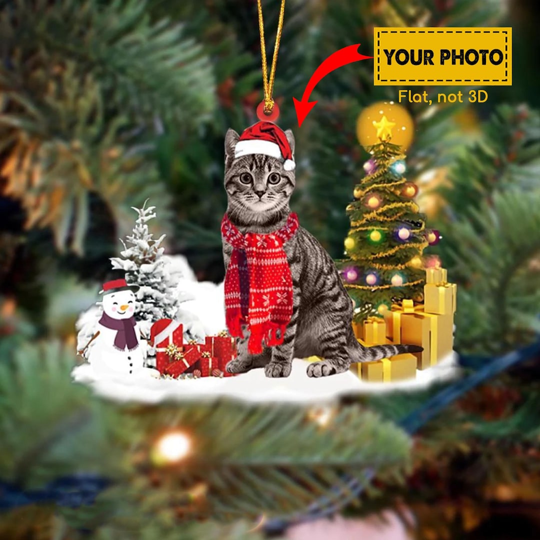 Tabby Cat Christmas Ornament, Tabby Ornament for Cat Lover, Cat Lover ...
