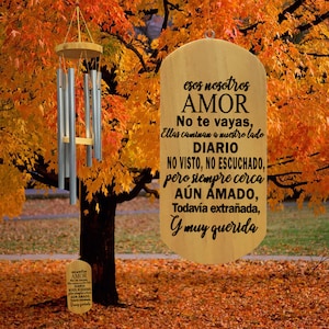 Los que amamos, Las que amamos no se van, Those We Love Spanish Sympathy Gift, Spanish Memorial Wind chimes, Sympathy Gift, Memorial
