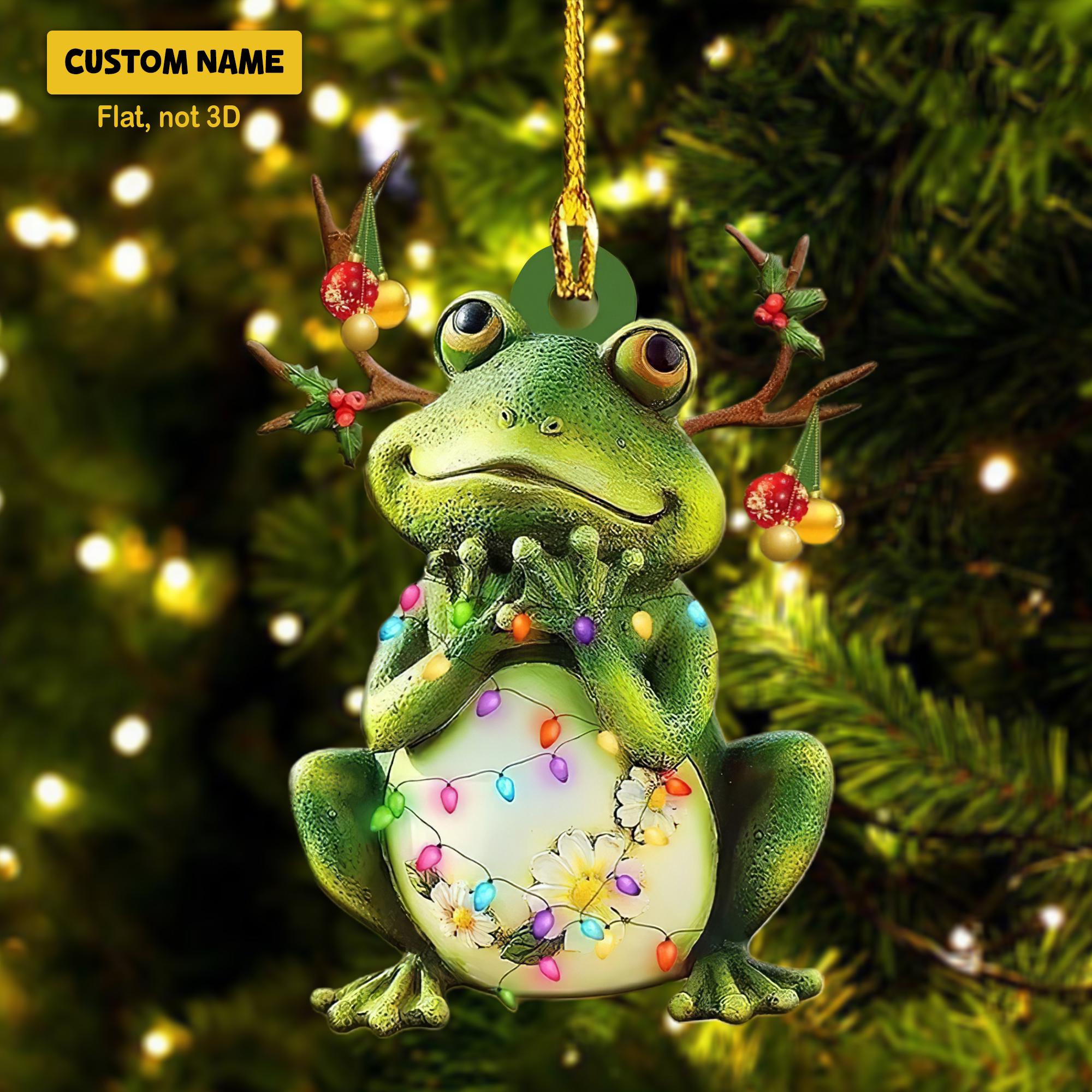 カエル好きの方へのクリスマスオーナメント、かわいいカエル