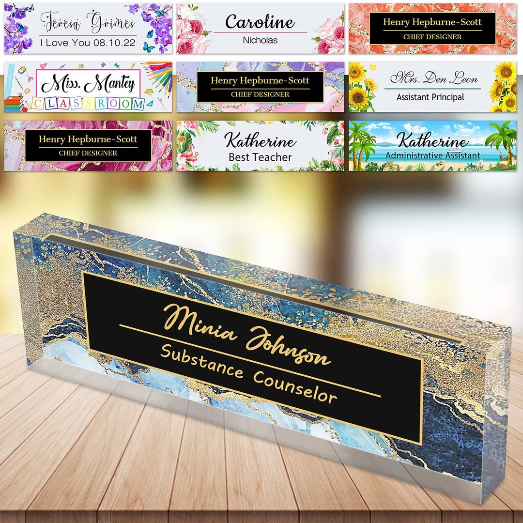 Personalized Teacher Desk Name Plate Teacher Gift, Custom Teacher Desk Name Plate Plaque, Name