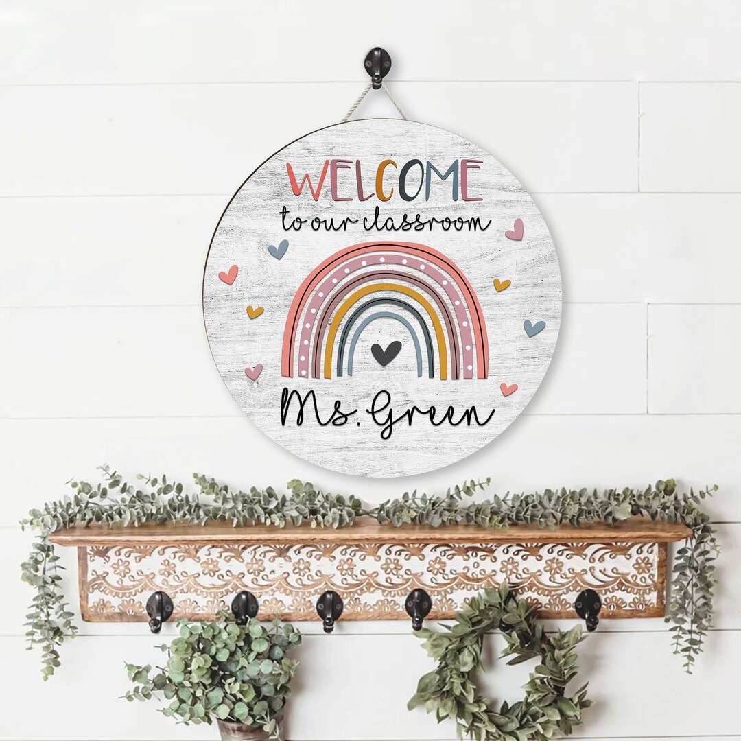 Custom Teacher Door Sign, Classroom Door Decor, Teacher Name Sign ...