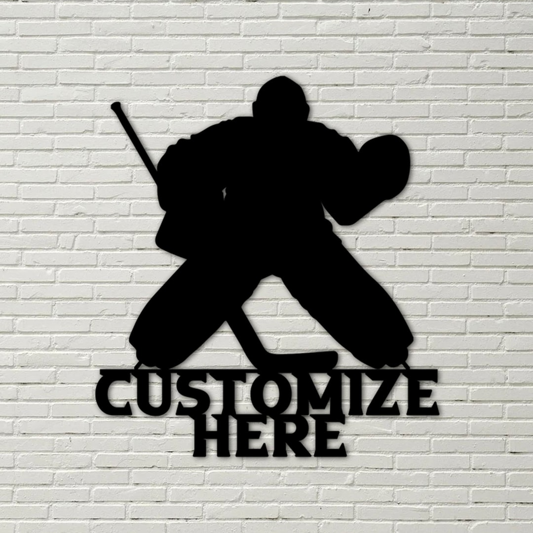 Customizable Metal Hockey Goalie Sign, Personalized Hockey Player