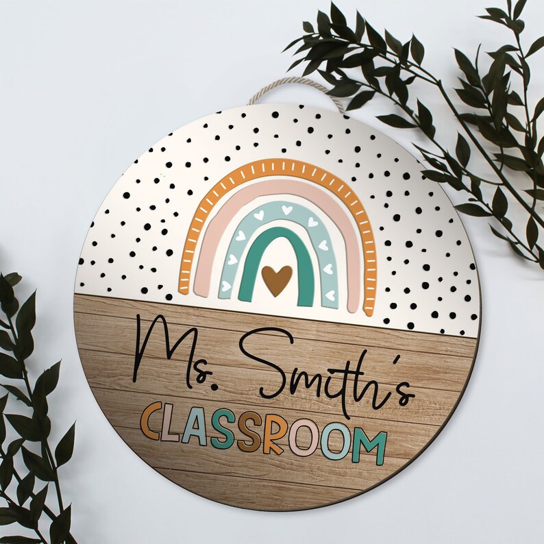 Custom Teacher Door Sign, Classroom Door Decor, Teacher Name Sign ...