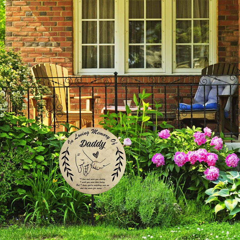 Father Memorial Stake plaque, outdoor grave marker, personalised plaque, in loving memory of Father, Loss of Dad, Father's day memorial image 5